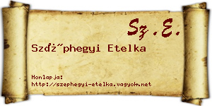 Széphegyi Etelka névjegykártya